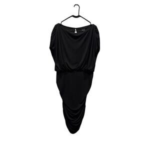 Torrid Black Boatneck Ruched mini dress with blouson top 1x 14-16 NWT